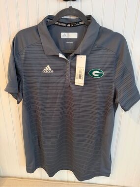 adidas Gray Polo with Green 'G' Patch